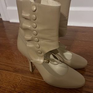 Prada Button-Up Ankle Mary Jane Heels